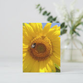 Gele zonnebloem briefkaart (Staand voorkant)