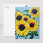 Gele zonnebloem briefkaart (Voorkant / Achterkant)