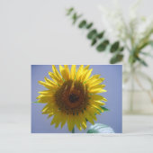 Gele zonnebloem briefkaart (Staand voorkant)