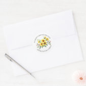 Gele Zonnebloem Bruids Bruiloft Dank Je Shower Ronde Sticker (Envelop)