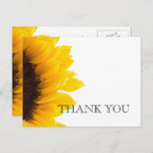 Gele Zonnebloem bruiloft Dank u Briefkaart (Voorkant / Achterkant)