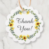 Gele Zonnebloem Bruiloft Favor Geschenklabel Bedankjes Labels (Voorkant)
