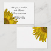 Gele Zonnebloem Bruiloft Receptie Kaart (Voorkant / Achterkant)