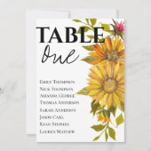 Gele Zonnebloem Bruiloft Tafel Zitgrafiek (Voorkant)