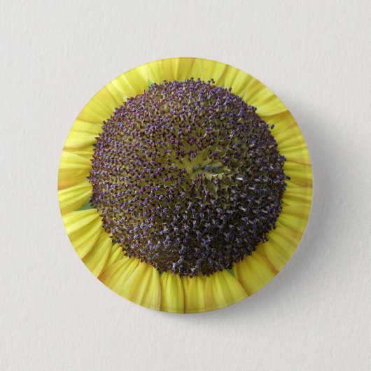 Gele zonnebloem-Button Ronde Button 5,7 Cm (Voorkant)