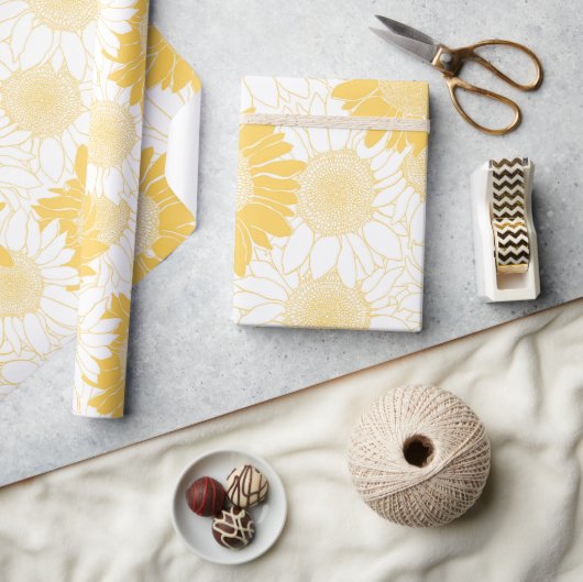 Gele zonnebloem cadeaupapier (Crafts)