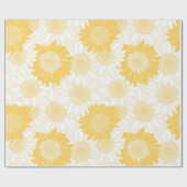 Gele zonnebloem cadeaupapier (Vlak)