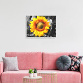 Gele zonnebloem canvas afdruk (Insitu (Woonkamer))