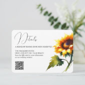 Gele Zonnebloem Christelijke bruiloft Informatiekaartje (Staand voorkant)