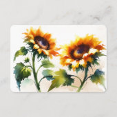 Gele Zonnebloem Christelijke bruiloft Informatiekaartje (Achterkant)