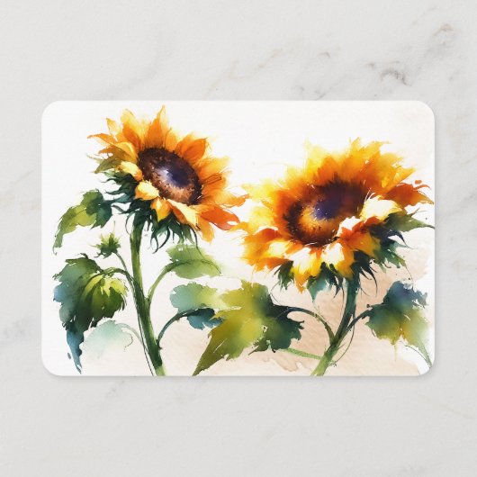 Gele Zonnebloem Christelijke bruiloft Informatiekaartje (Achterkant)