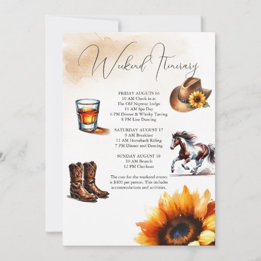 Gele Zonnebloem Cowboy Laarzen 50ste Verjaardag Kaart (Achterkant)