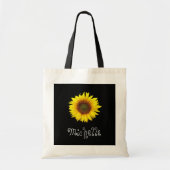 Gele zonnebloem Cute Floral Black, gepersonaliseer Tote Bag (Voorkant)