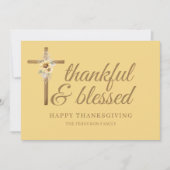 Gele Zonnebloem Dankbaar en Gezegende Thanksgiving Feestdagenkaart (Voorkant)