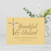 Gele Zonnebloem Dankbaar en Gezegende Thanksgiving Feestdagenkaart (Staand voorkant)