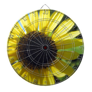 Gele zonnebloem dartbord