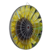 Gele zonnebloem dartbord (Voorkant Links)