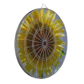 Gele zonnebloem dartbord (Voorkant Links)