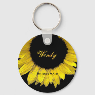 Gele zonnebloem E050 Sleutelhanger