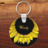 Gele zonnebloem E050 Sleutelhanger (Voorkant)