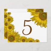 Gele zonnebloem Edge-tabelnummer Briefkaart (Voorkant / Achterkant)