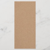 Gele zonnebloem. Eenvoudige rustieke bruiloft menu (Achterkant)