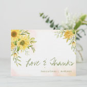 Gele zonnebloem Elegant Love & Bedankt Wedding (Staand voorkant)