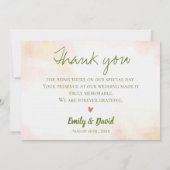 Gele zonnebloem Elegant Love & Bedankt Wedding (Achterkant)