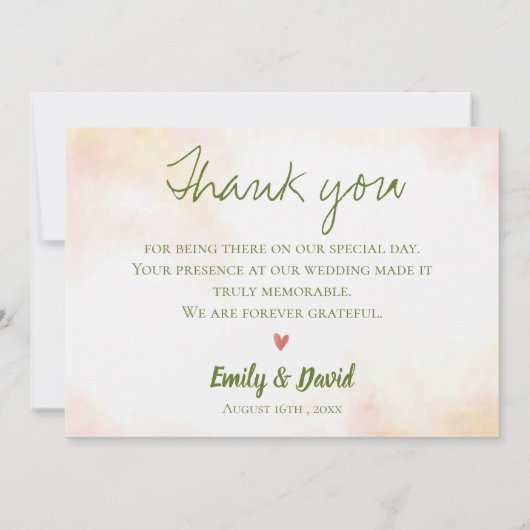 Gele zonnebloem Elegant Love & Bedankt Wedding (Achterkant)