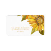 gele zonnebloem elegante bloemenbruiloft etiket (Voorkant)