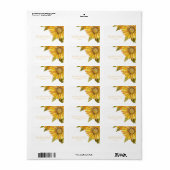  gele zonnebloem elegante bloemenbruiloft etiket (Full Sheet)