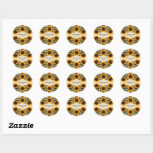 gele zonnebloem elegante bruiloft ronde sticker (Vel)