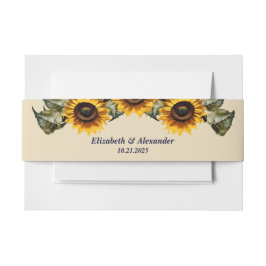  gele zonnebloem elegante bruiloft uitnodigingen wikkel