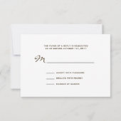 Gele zonnebloem en Barnwood Fall Wedding RSVP (Achterkant)