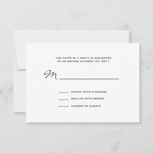 Gele zonnebloem en Barnwood Fall Wedding RSVP (Achterkant)