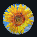 Gele Zonnebloem en Bijen Dart Board Dartbord<br><div class="desc">Dart Boards met Yellow Sunflower and Bees on Blue Sky - Summer Day - Photo Flower Natuur - U kunt ook personaliseren - Kies / Voeg uw unieke foto - Afbeelding / Tekst - Naam / Kleur / Lettertype / Grootte / meer - Maak uw speciale Dartboard Gift - Formaat...</div>