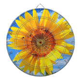 Gele Zonnebloem en Bijen Dart Board Dartbord (Voorkant)