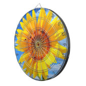 Gele Zonnebloem en Bijen Dart Board Dartbord (Voorkant Rechts)