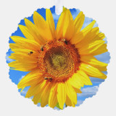 Gele Zonnebloem en Bijen Kerst Ornament Kaart (Achterkant)