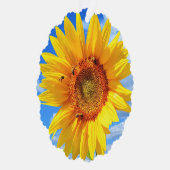 Gele Zonnebloem en Bijen Kerst Ornament Kaart (Rechts)