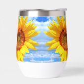 Gele zonnebloem en bijen op blauwe hemel (Links)