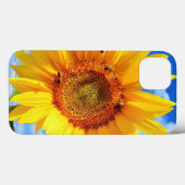 Gele Zonnebloem en Bijen op Blue Sky iPhone Case (Achterkant (horizontaal))