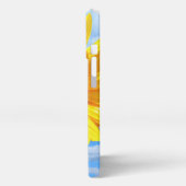 Gele Zonnebloem en Bijen op Blue Sky iPhone Case Hoesje (Linkerkant)