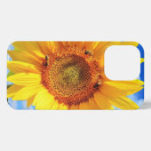 Gele Zonnebloem en Bijen op Blue Sky iPhone Case Hoesje (Achterkant horizontaal)