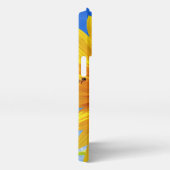 Gele Zonnebloem en Bijen op Blue Sky iPhone Case Hoesje (Rechterkant)