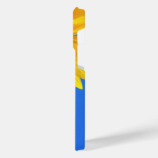 Gele zonnebloem en bijen op de blauwe hemel iPhone hoesje (Linkerkant)