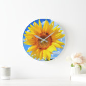 Gele zonnebloem en bijen op de blauwe hemel - zome grote klok (Huis)