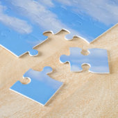 Gele zonnebloem en bijen op de blauwe hemel - zome legpuzzel (Zijkant)