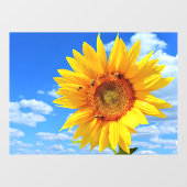 Gele zonnebloem en bijen op de blauwe hemel - zome raamsticker (Vel)