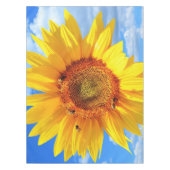 Gele zonnebloem en bijen op de blauwe hemel - zome tafelkleed (Voorkant)